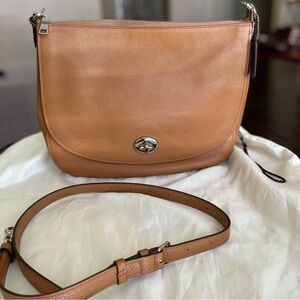 Coach Pebbled Leather Turnlock Hobo Crossbody